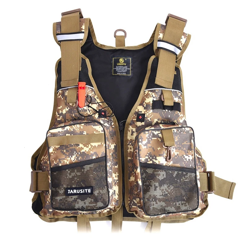 

JARUSITE Buoyancy Vest Lure Fishing Life Jacket Fly Fishing Fishing Gear Adjustable Size Fishing Vest with Emergency Whistle