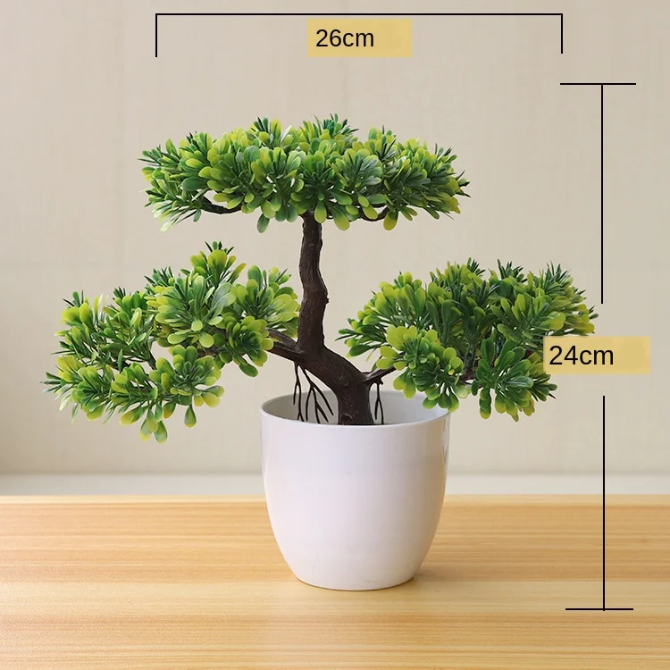 

Artificial Plants Potted Bonsai Green Small Tree Plants Fake Flowers Potted Ornaments for Home Garden Decor Party Hotel Decor