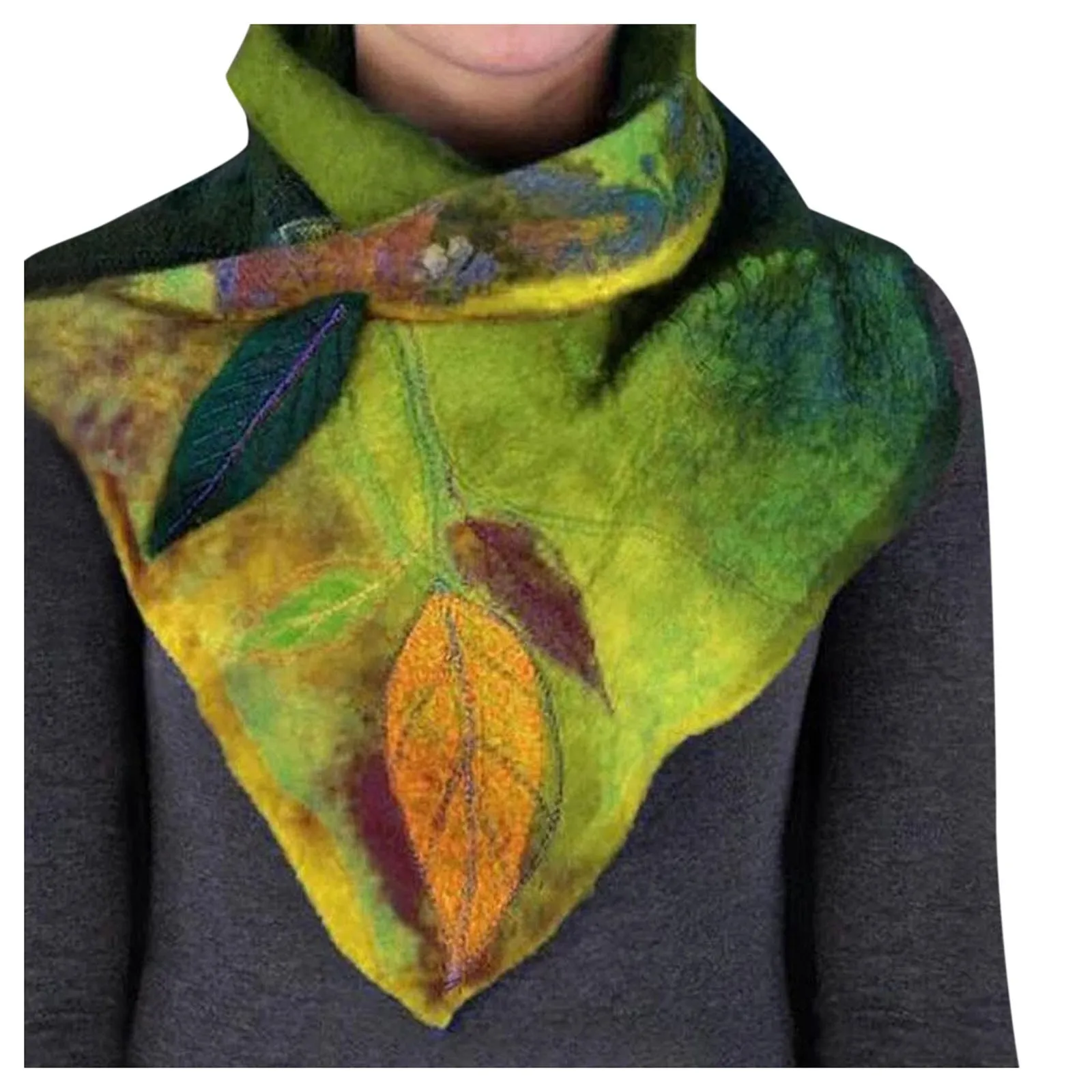 2020 New Scarf Women's Warmth In Autumn and Winter Vintage Leaves Print Scarves Shawl Lady Shawls And Wraps Neck |