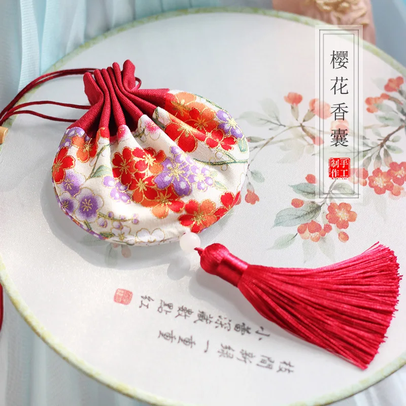 

Винтажные Украшения ручной работы в китайском стиле, вертикальная сумка, цветочный узор, саше, нефритовая подвеска с кисточкой, свадебный п...