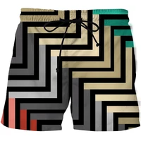 3d printed geometry swimsuit swimming pants casual men beach pants quick dry comfortable bermudas short masculino fashion shorts