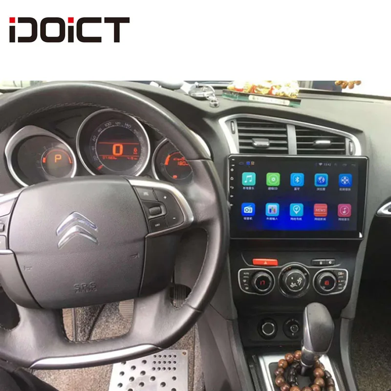 Автомобильный DVD плеер IDOICT Android 8 1 GPS навигация мультимедиа для Citroen C4 радио 2013 2016