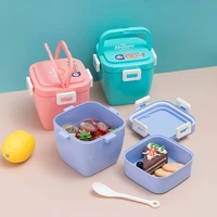 portable lunch box high capacity leakproof keep fresh food container double layer travel hiking office school kids bento box