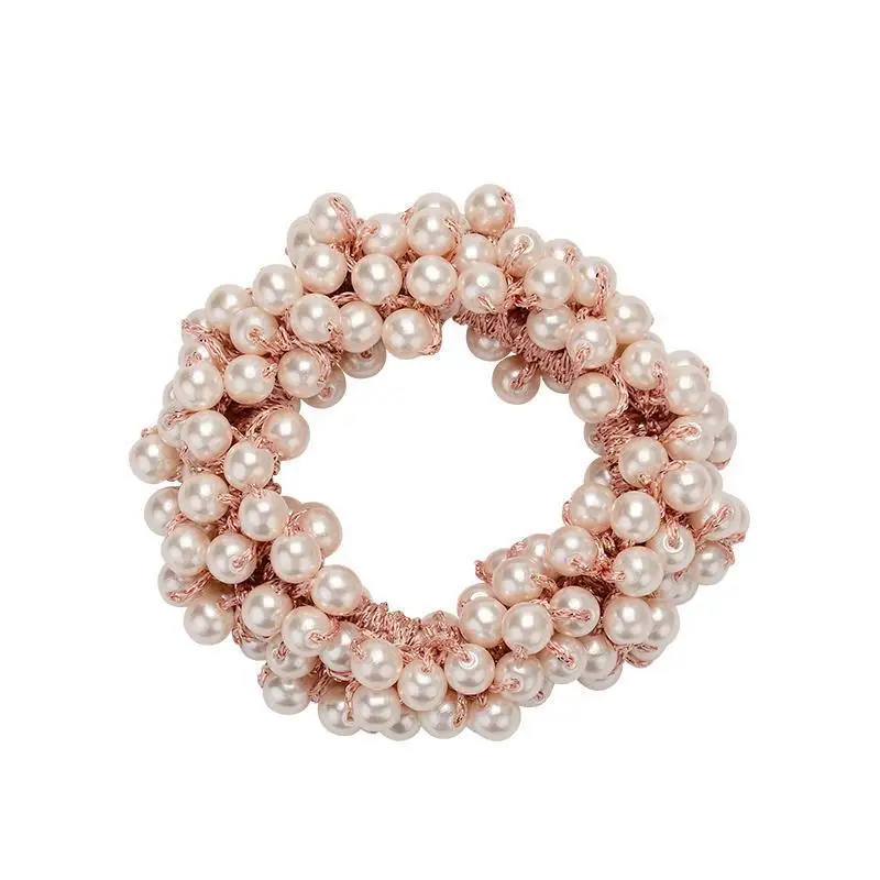 

Simple Plastic Pearl Hair band ropes Solid color hair ties Scrunchies elastic hair bands Ponytail Holder girls hair accessories