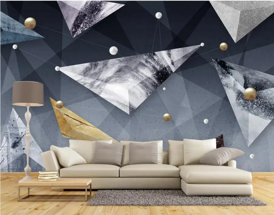 

Индивидуальная большая настенная 3d абстрактная Геометрическая фигурка, линия, ТВ, спальни, гостиной, столовой, фоновые обои
