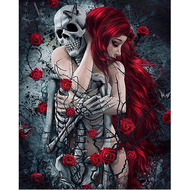 5D DIY Алмазная картина череп красота вышивка крестиком круговая Вышивка Полный