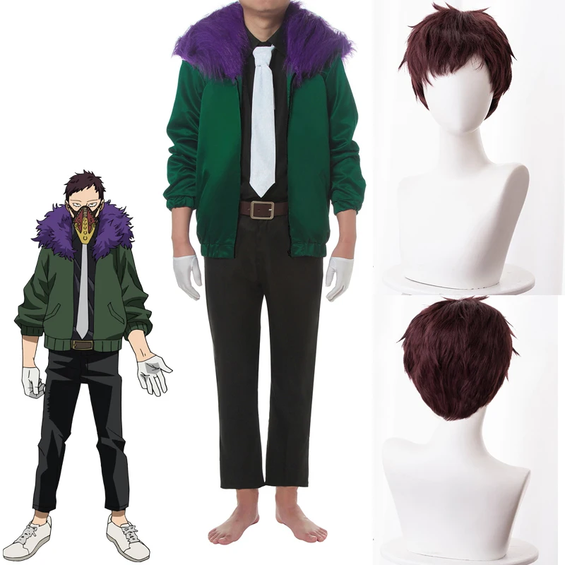 

My Hero Academia Kai Chisaki Cosplay Costume Anime My Hero Academia Cosplay Men Halloween Cos Costume Coat Pants Gloves and Wig