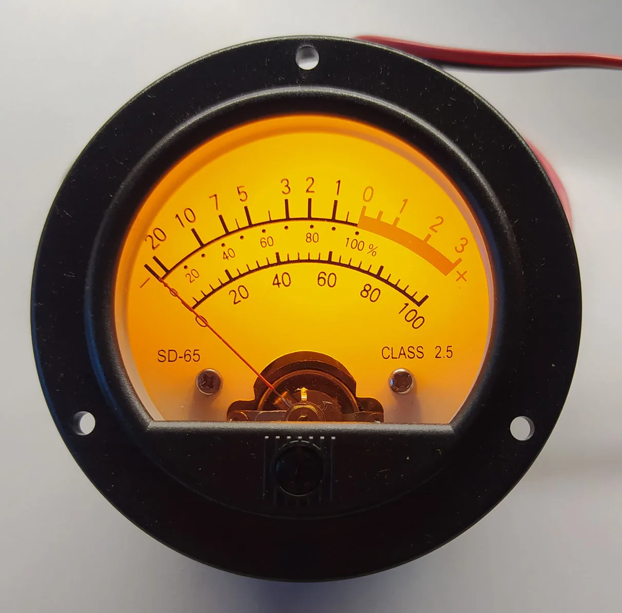 

Round Black Analog Meter Head Retro Dial VU Meter Level Meter Voltmeter SO65 Yellow Backlight