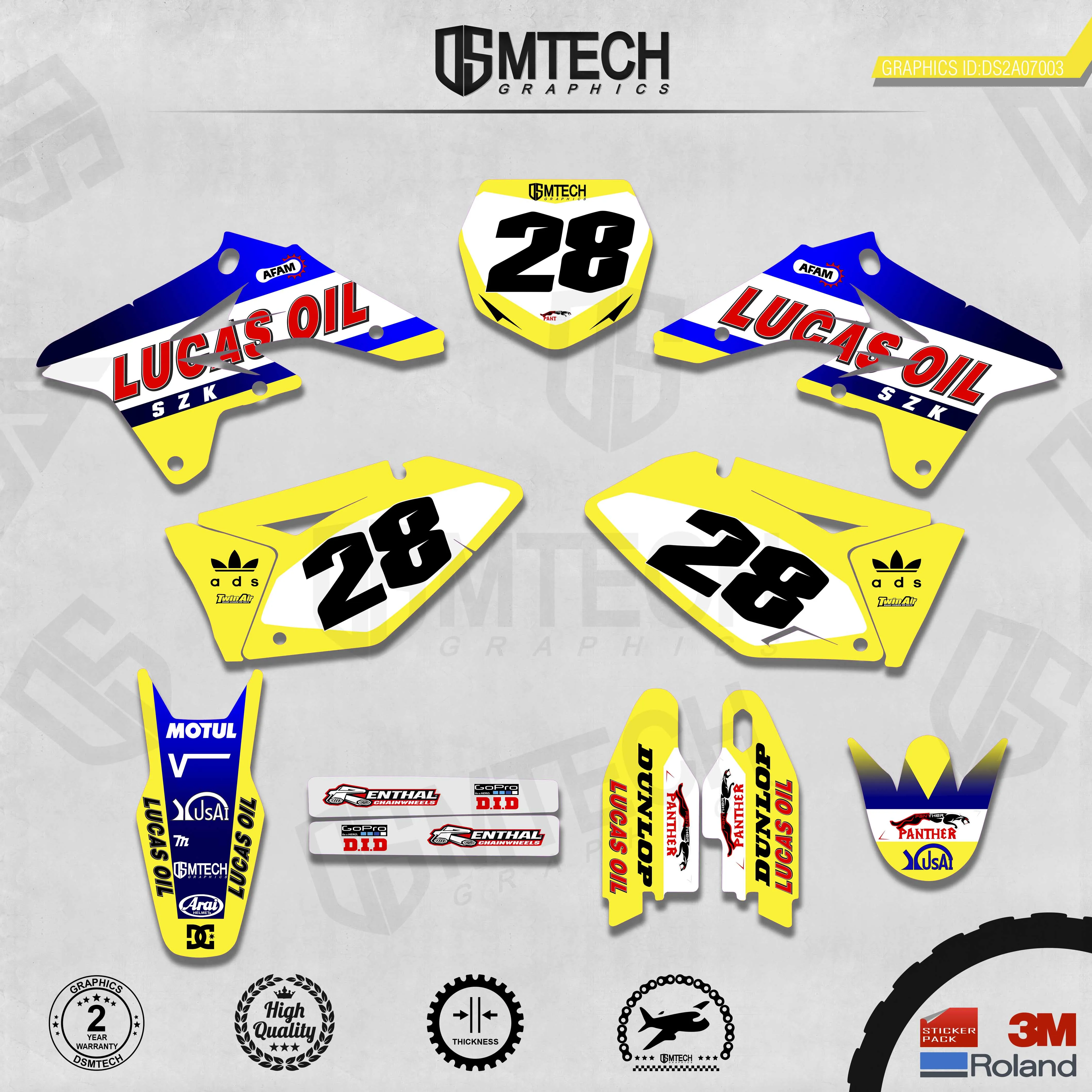 DSMTECH Customized Team Graphics Backgrounds Decals 3M Custom Stickers For 2007-2009 RMZ250  003