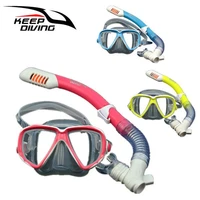 children full dry silicone explosion proof lens diving mask snorkel set special snorkeling tube equipment