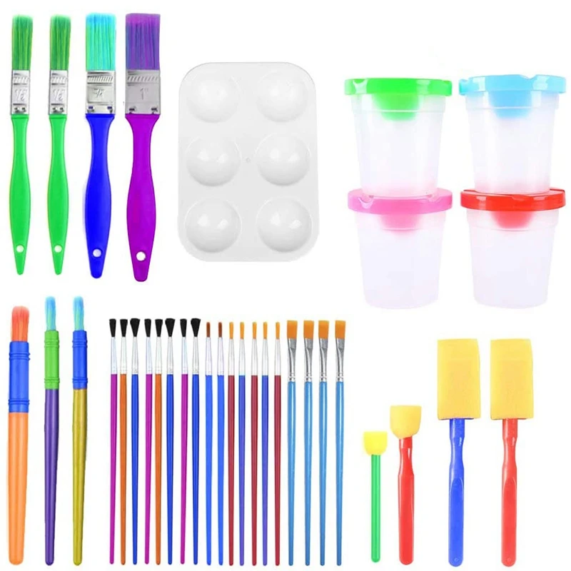 Для выведения токсинов 40 шт краска чашки с крышками и щетки для детей Человек