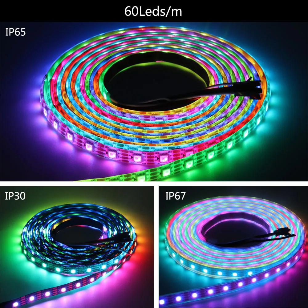 WS2811 WS2812B WS2813 WS2815 30/60/светодиодный s/m RGB светодиодный полосы индивидуально