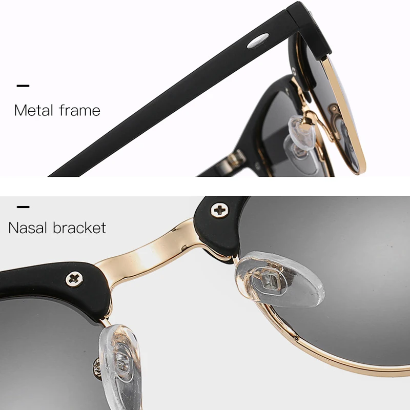 Солнцезащитные очки VCKA классические полуоправы мужские женские 2020 квадратные