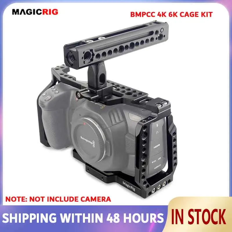 

Клетка MAGICRIG для камеры с вращающейся ручкой NATO для Blackmagic карманной кинокамеры 4K, внешний полевой монитор, микрофон, свет