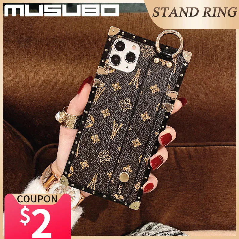 

Musubo Wrist Strap Phone Cases For Samsung Galaxy S21 Ultra S20 Plus S10 Retro Cover Luxury Galaxi A71 A70 A51 A50 Funda Girls
