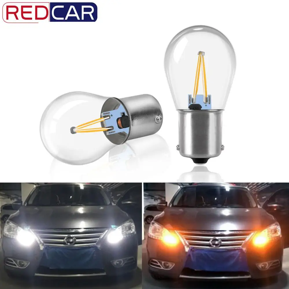 Светодиодная лампа P21W BA15S 1156 1157 BAY15D P21/5 Вт R5W R10W COB для заднего хода автопарковочная