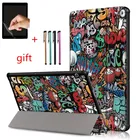 Чехол для samsung Galaxy Tab A 10,1 2019 T510 SM-T510 SM-T515, тонкий раскладной кожаный чехол с подставкой + Защитная пленка для экрана + ручка