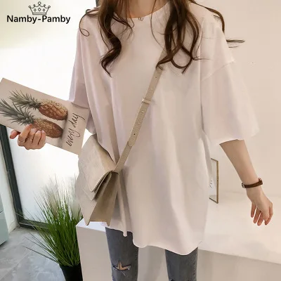 

Tshirt women 2021 new summer style solid color autumn High quality double-sided brushed milk vestidos dropshipping T045