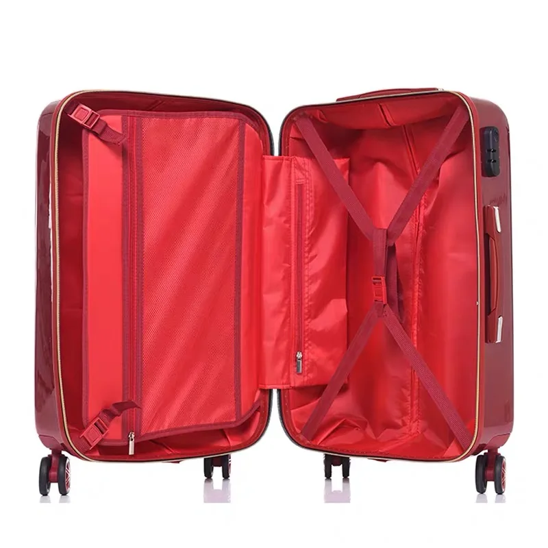 Новый комплект чемоданов 20-24 дюйма женская сумка на колесиках для багажа красный