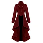 Женское длинное пальто в стиле стимпанк, винтажный Готический кружевной корсет на пуговицах, костюм на Хэллоуин вечерние пальто, фрак, куртка