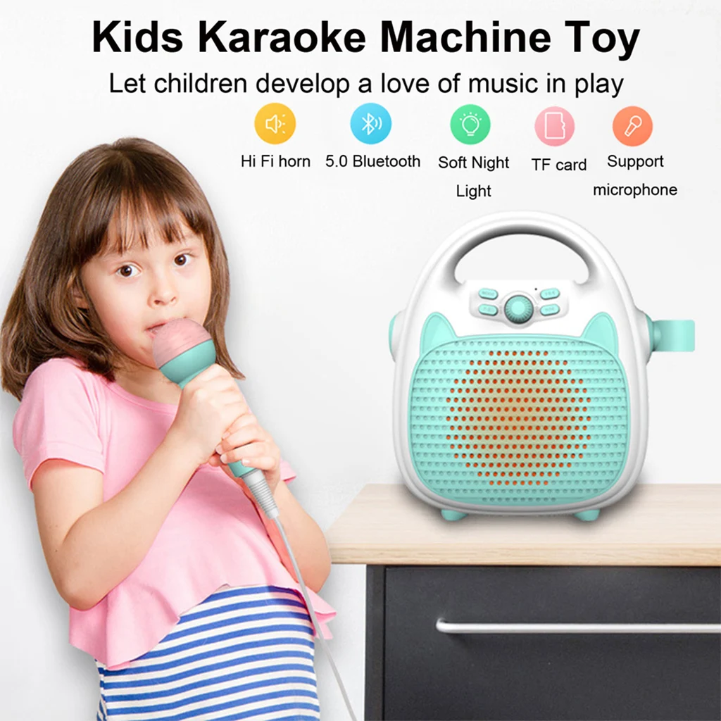 Детский караоке-автомат Bluetooth динамик с 1 микрофоном игрушки для мальчиков и