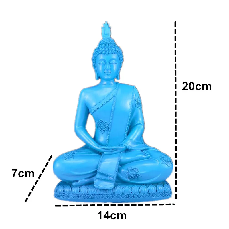 20x14x7 cm VILEAD синяя статуя Будды из смолы Таиланд Буддизм скульптура индуистский Будда статуэтки миниатюры фэншуй Винтаж Домашний Декор подарки - Цвет: 20x14x7 cm
