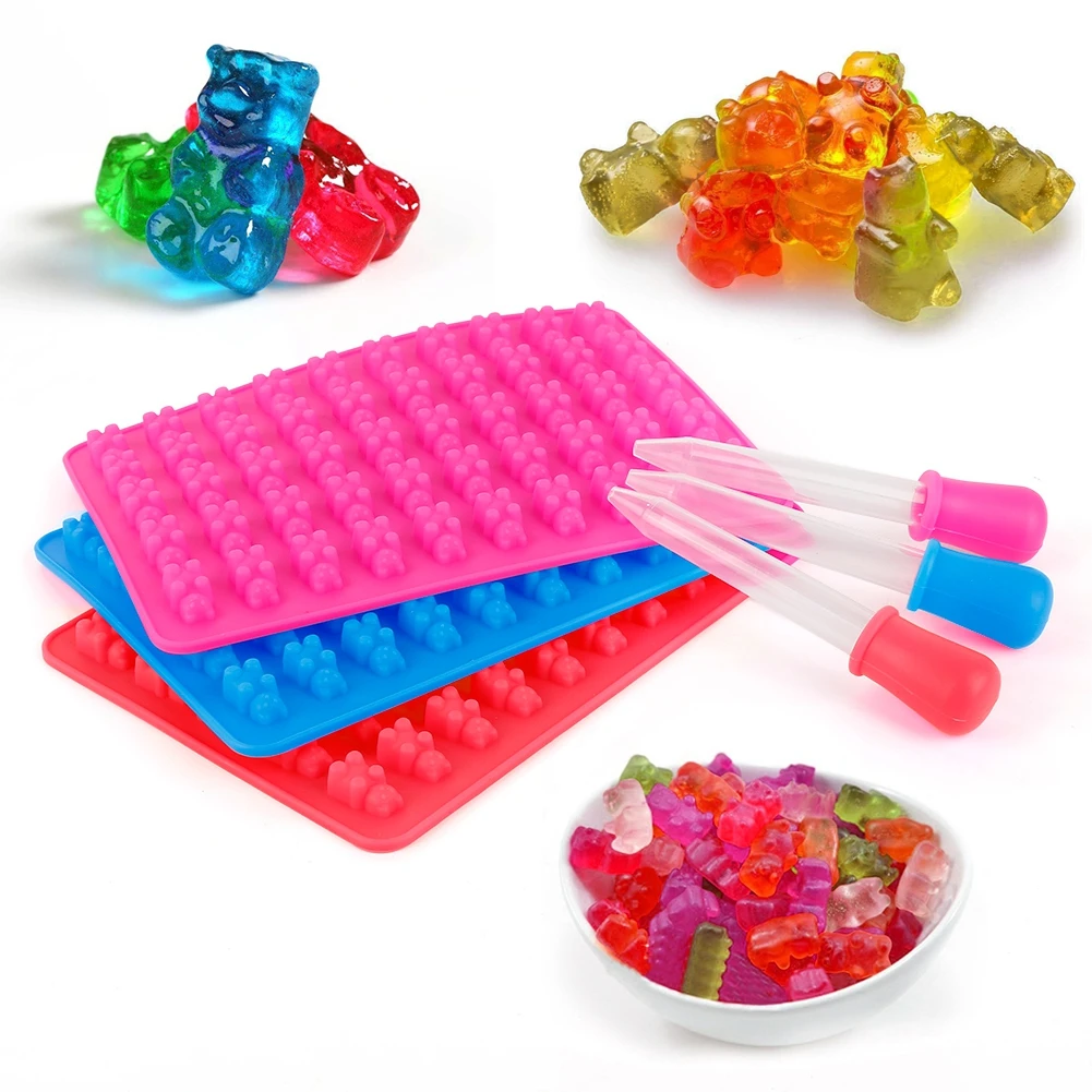 

DIY Multi-use Silicone Cake Tools Mold 1 Set 50 Cavity Silicone Gummy Bear Chocolate Mold Candy Maker Ice Tray Jelly Moulds