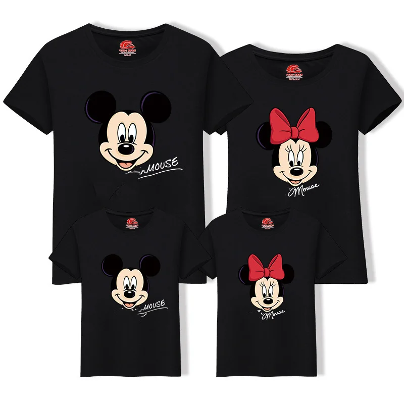 Family Matching Clothes Best Friend Tshirt Cartoon Mickey Printed T Shirt Family Look Mother Son Dad Daughter Matching outfits