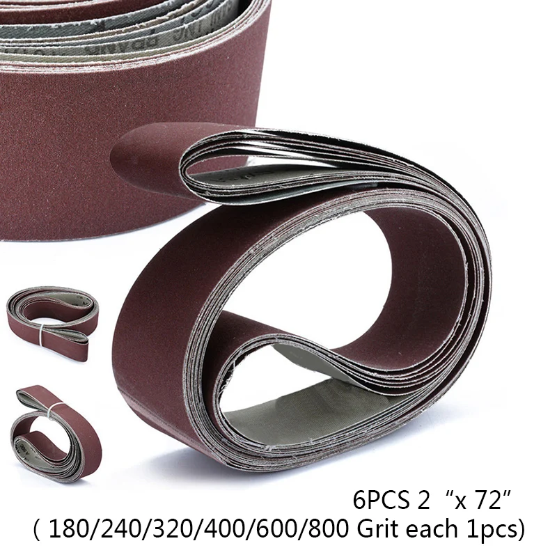 

6pcs/Set 2" X 72" Fine Grit Sanding Belt Sandpaper Sander Abrasive Band 5x182cm Belts Sander For Wood Soft Metal Grinding Polish
