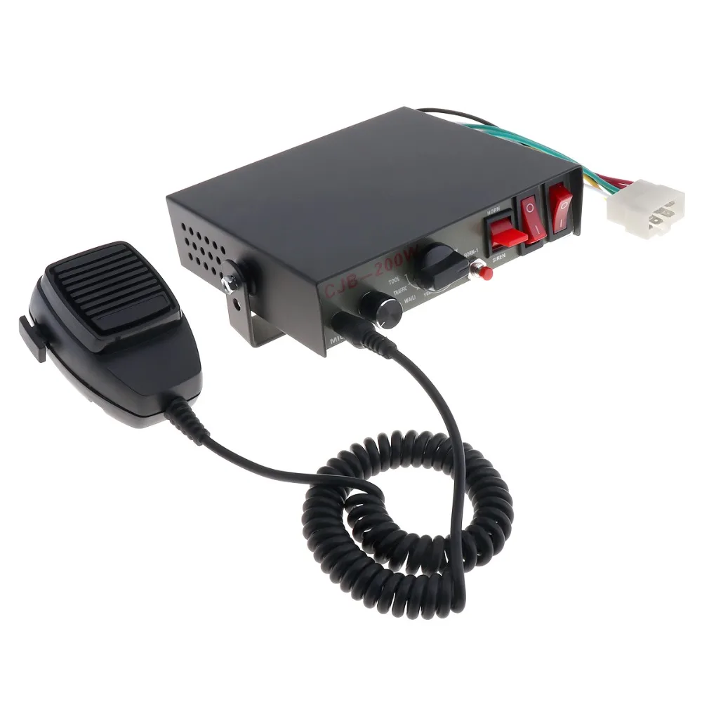 12V 200W 8 звук Динамик Авто Автомобильная сирена Предупреждение сигнал тревоги полиции пожарной сирены Рог PA с микрофоном Системы