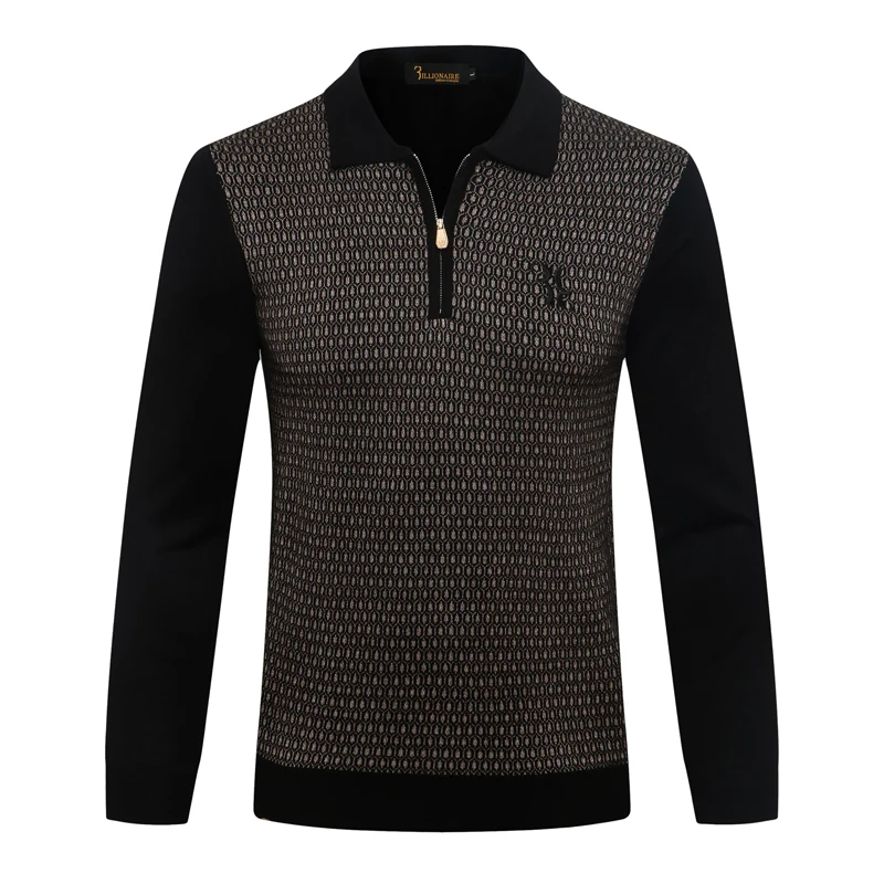 

Мужской шерстяной свитер с застежкой-молнией, большого размера