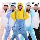 Кигуруми, Стич, панда, костюмная Пижама для взрослых комбинезон в виде животного, Для женщин мужские средней длины с капюшоном Kegurumi единорог пижамы фланелевые пижамы