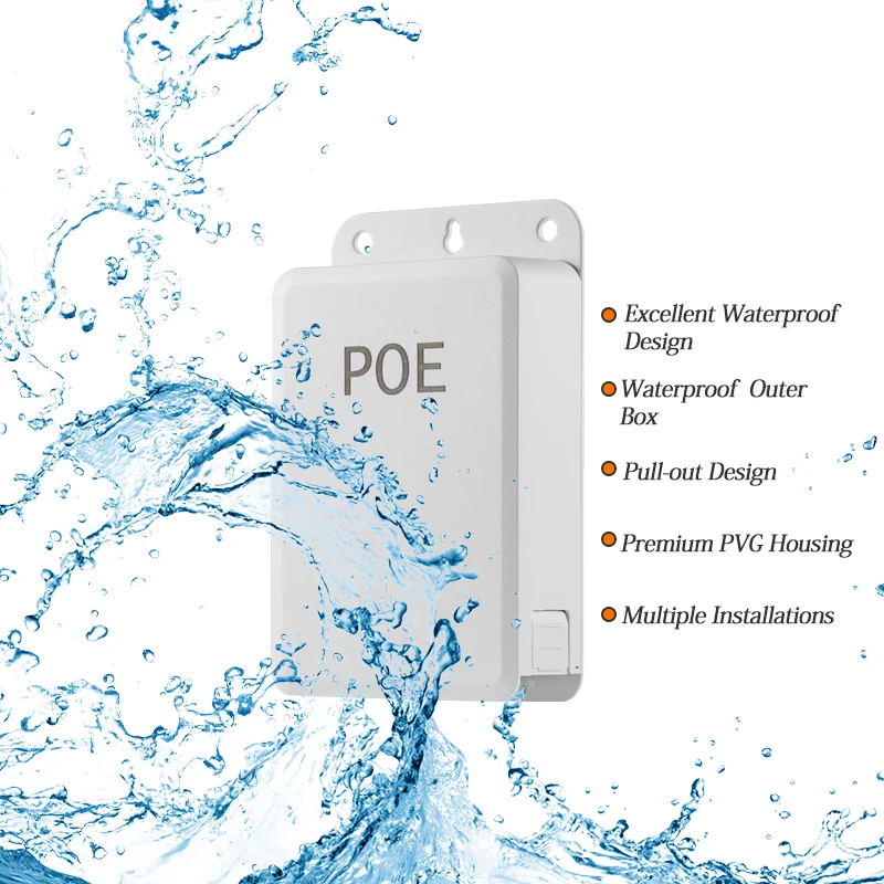 Разделитель PoE на открытом воздухе и Водонепроницаемый IEEE 802.3af 10/100 Мбит/с