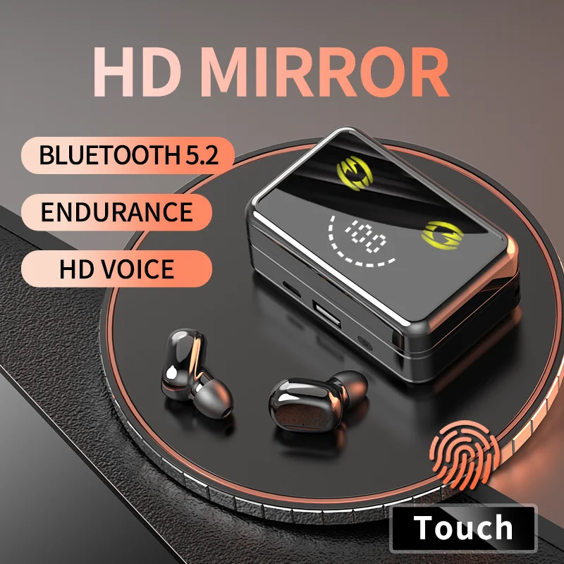 

TWS Bluetooth 5.0 Earphones 2200mAh Charging Box Wireless Headphone 9D Stereo Sports Waterproof Earbuds Headsets With Microphone