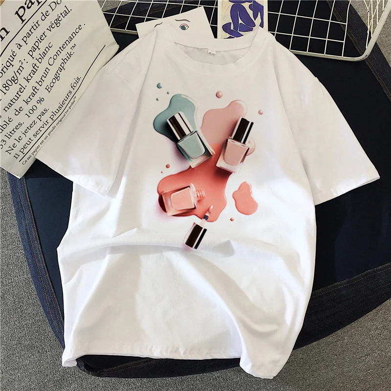 

Summer New Funny Fashion Road T-shirt Printed Chic Harajuku Neck Casual Retro Top Women's Fashion T-shirt