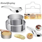 6 слоев Регулируемый резак для торта, слайсер из нержавеющей стали, Круглый резак для хлеба и торта, слайсер, форма для мусса, кольцо, инструменты для украшения торта