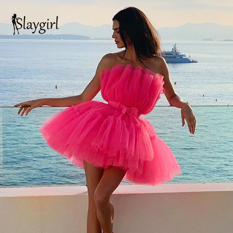 Slaygirl, Сетчатое Летнее мини платье, женское повседневное облегающее платье, вечерние платья с розовым поясом, сексуальное платье принцессы для клуба, повязки, новая мода