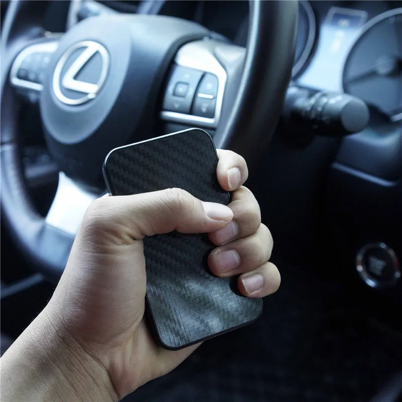 

YAMBUTO 2021 Men Carbon Fiber Aluminum Creative Office Card Holder Box RFID Money Bag Security Smart Wallet Cartera Tarjetero