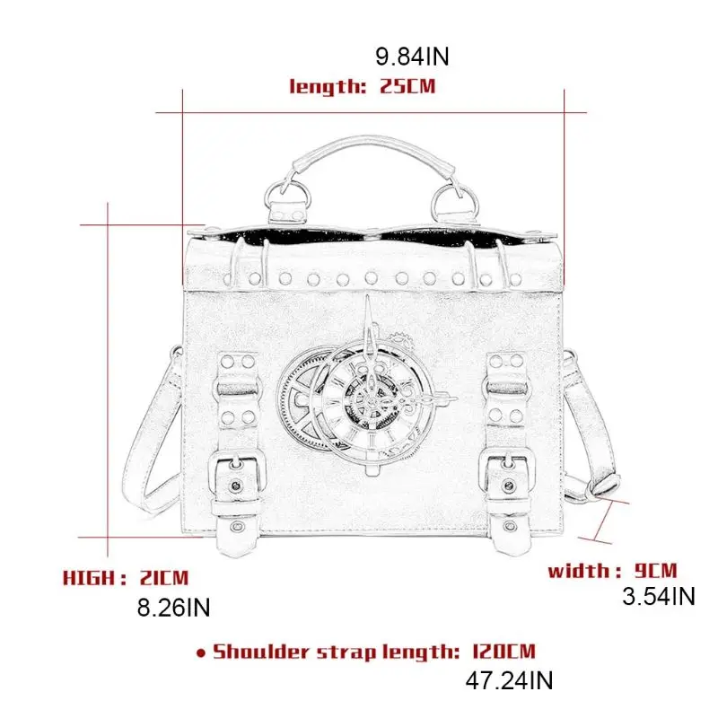 

Steampunk Gear Crossbody Bags Retro Messenger Bags Gothic Shoulder Handbags Satchel Phone Pouch for Women Ladies