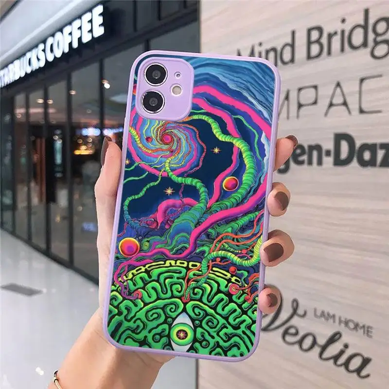 

Aesthetics Cute Cartoon alien space Phone Cases Matte Transparent for iPhone 7 8 11 12 s mini pro X XS XR MAX Plus cover funda