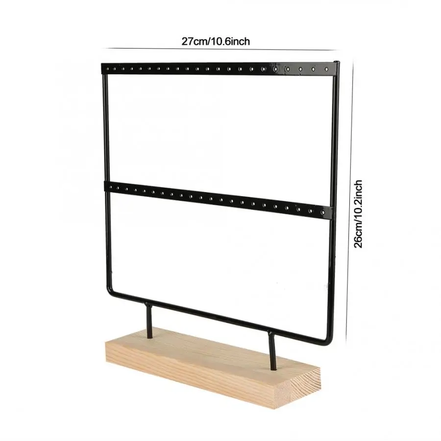 Портативный 2 слойный Железный деревянный держатель для серег гвоздиков