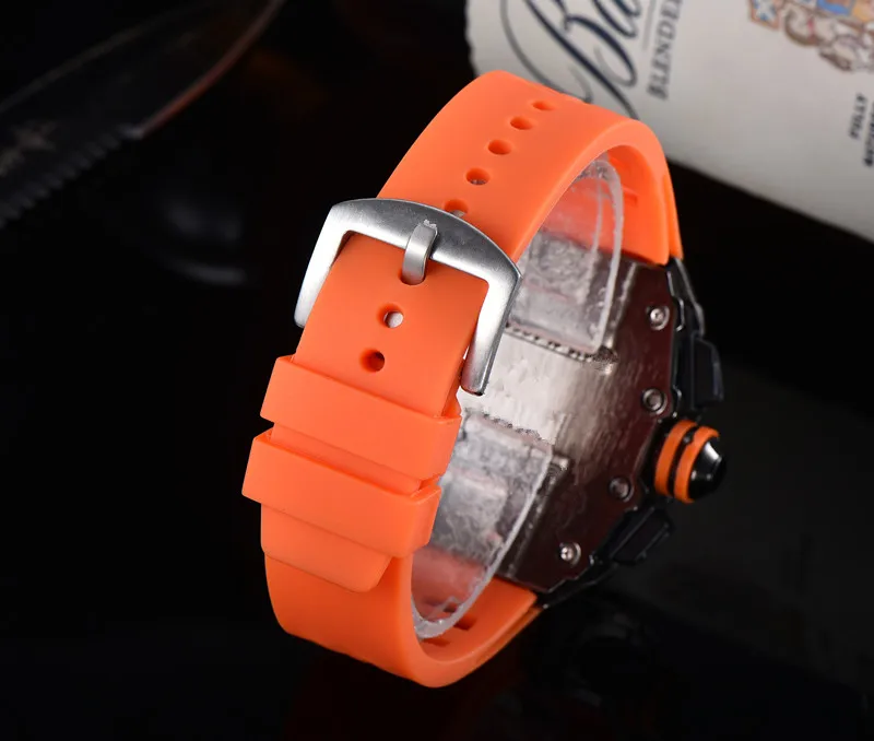 

Richard Men's Watches Chronograph 6-Pin Running Second Unique Creative Calendar Silicone Strap Male Wristwatch