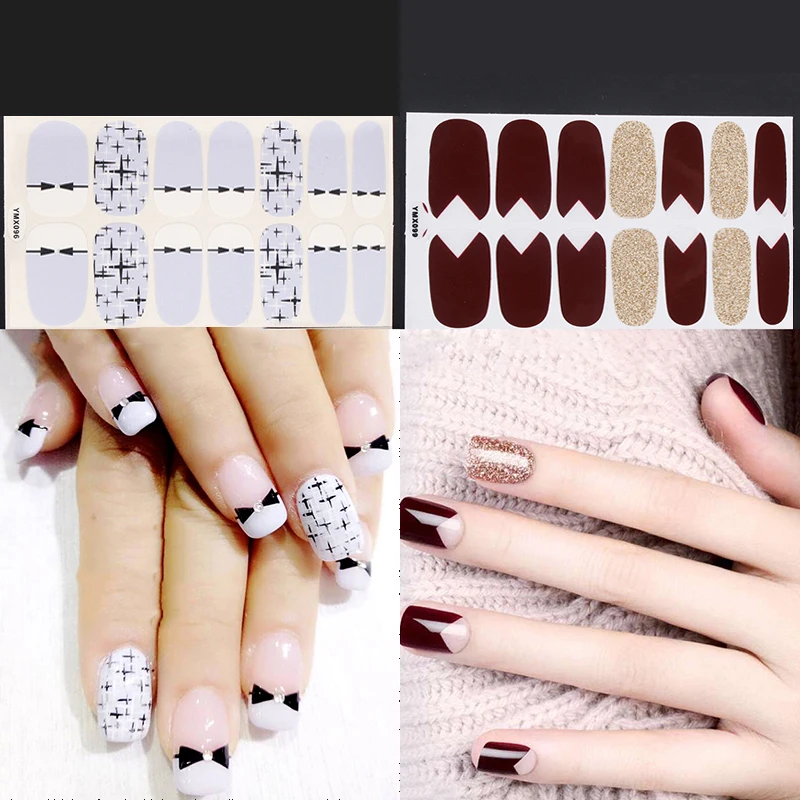 14 наклеек для дизайна ногтей красочная клейкая наклейка сделай сам маникюр