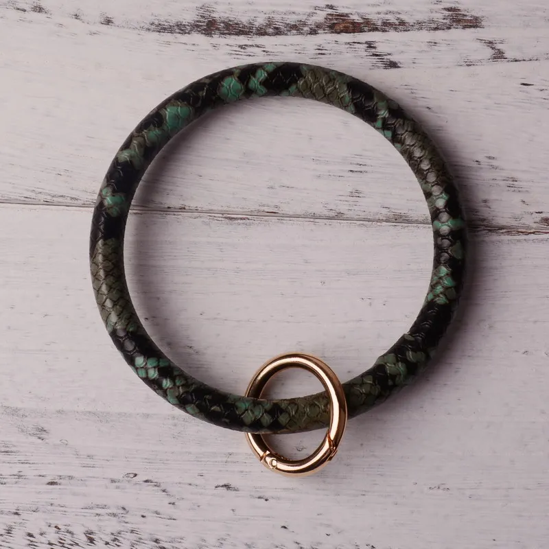DZ0102 green Новинка года от Rainbery, модный многоцветный брелок для ключей из искусственной кожи, Круглый браслет на запястье, для женщин и девушек DZ0089 - Цвет: DZ0102 green
