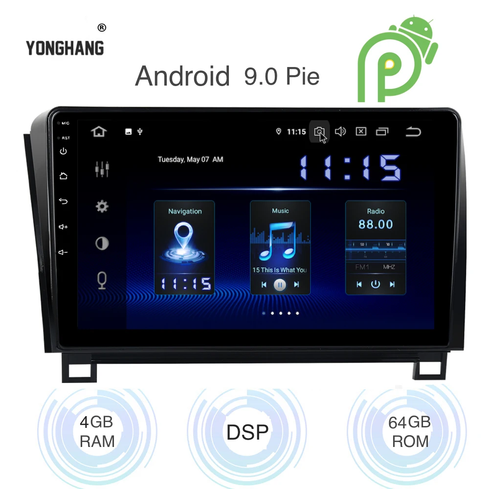 Android 9 0 автомобильный радиоприемник 1 Din gps Navi для Toyota Tundra 2007 2013 Sequoia 2008 2018 PX6 DSP ips HDMI 4