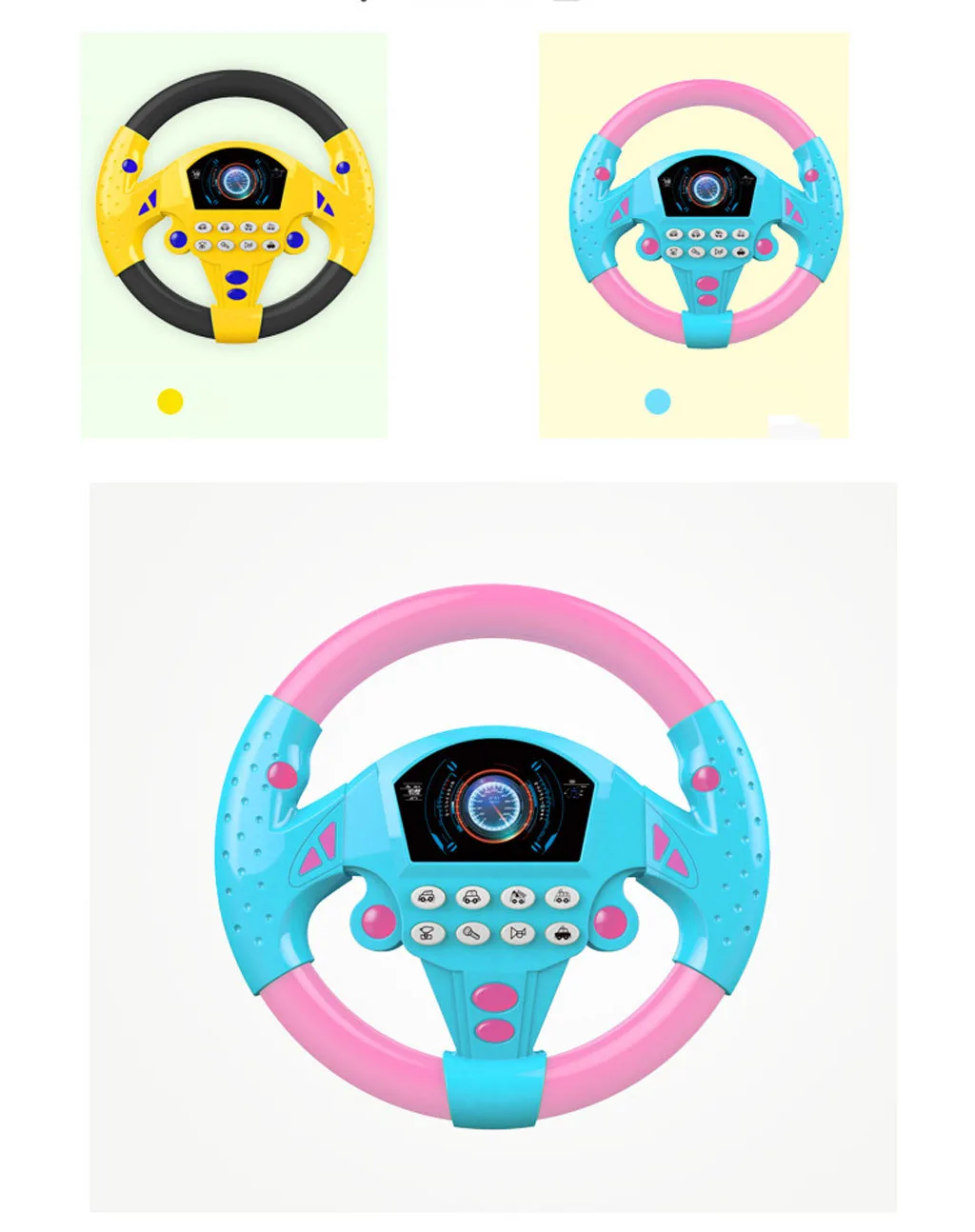 

Children's Simulation Small Steering Wheel Copilots Simulated Steering Toy Wheel Early Education Puzzle Sound Toy Kids Gift#fs