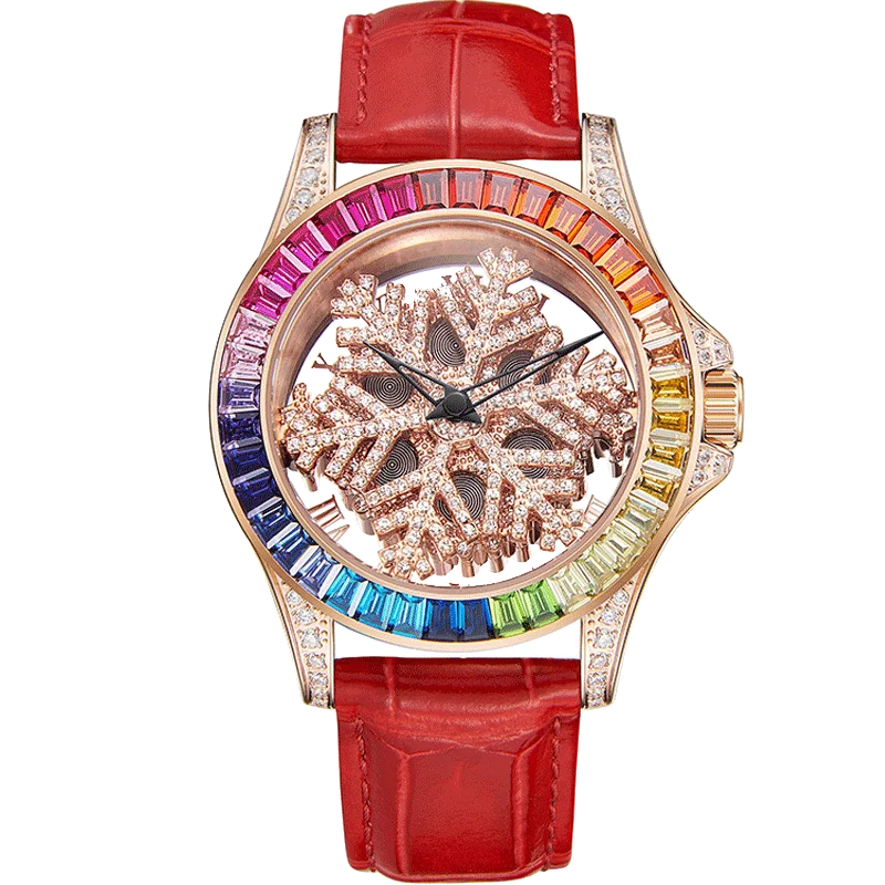 Новинка 2020 женские часы со снежинками Роскошные Кварцевые ведущей марки с