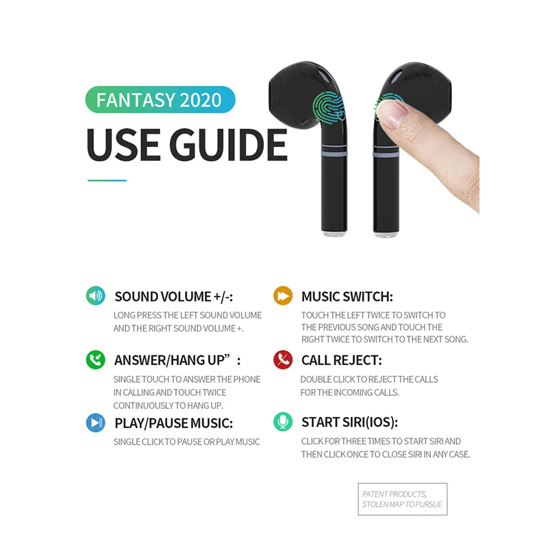

Bluetooth 5.0 Earphone FANTASY 2020 TWS 1.3 Inch LCD Display True Wireless Mini IPX4 waterproof Bluetooth Earbuds For Sport