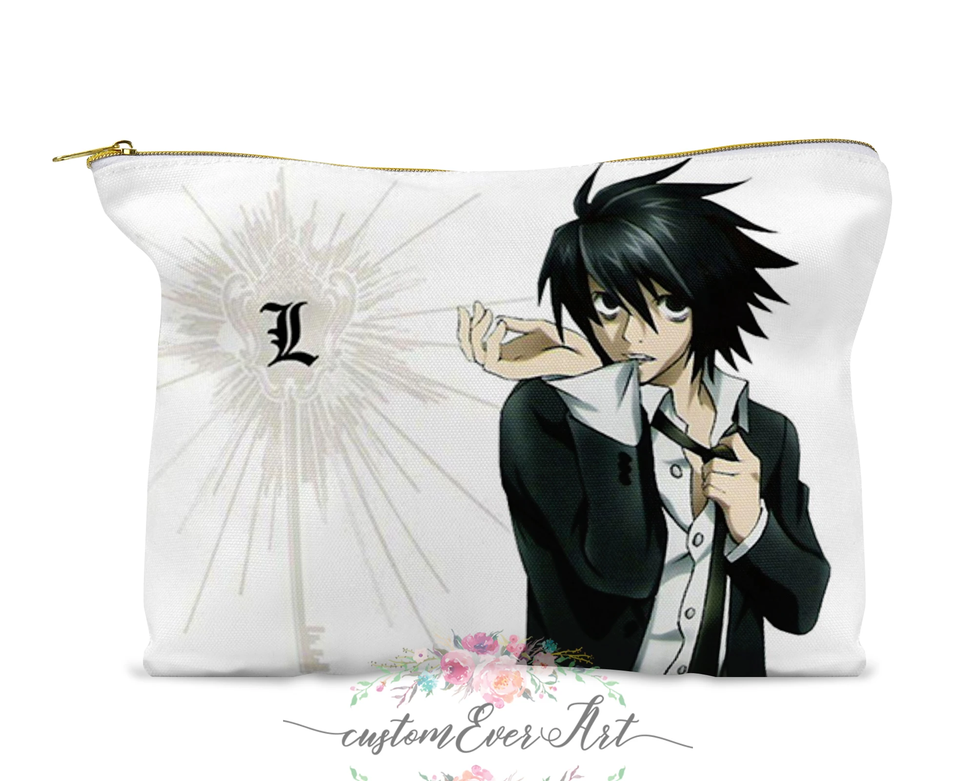 Death Note L косметичка прозрачная на молнии маленькая симпатичная дорожная сумка для