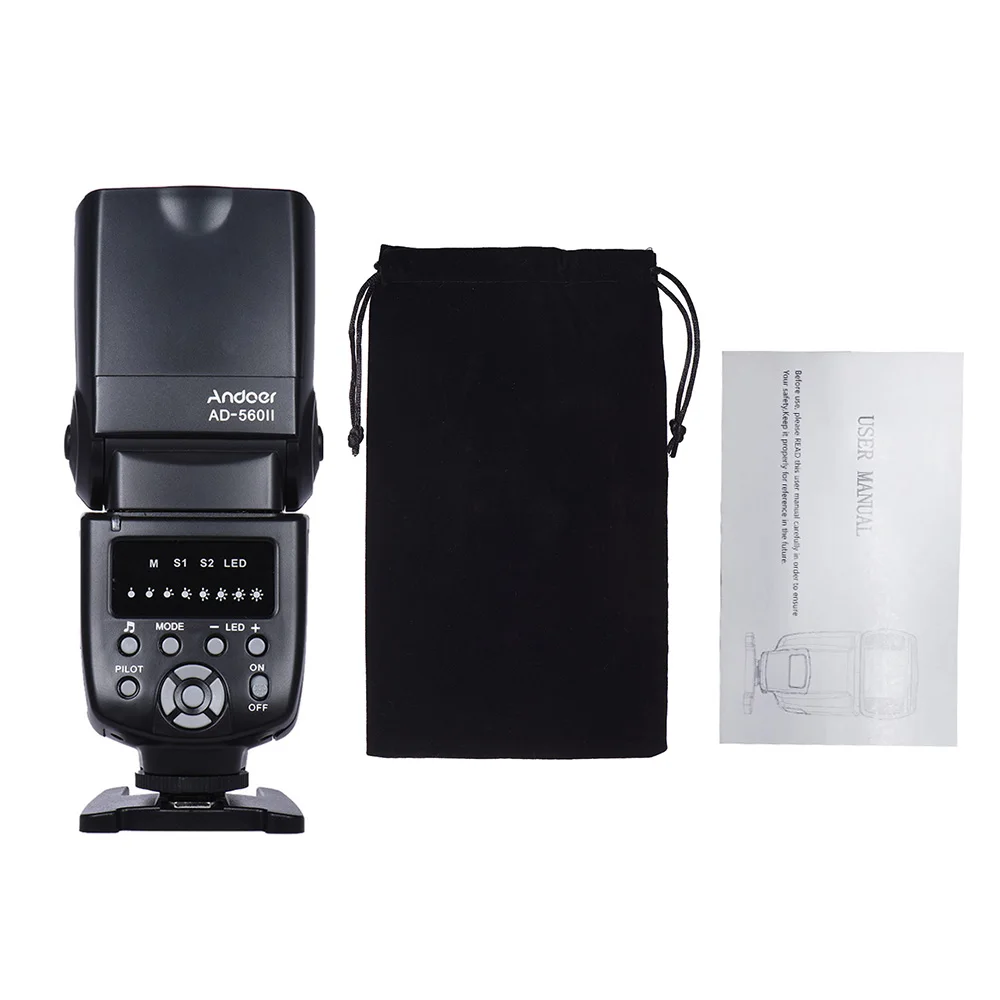 

Andoer AD-560 II Universal Camera Flash Speedlite GN50 w/ Adjustable LED Fill Light for Canon Nikon Olympus Pentax DSLR Cameras